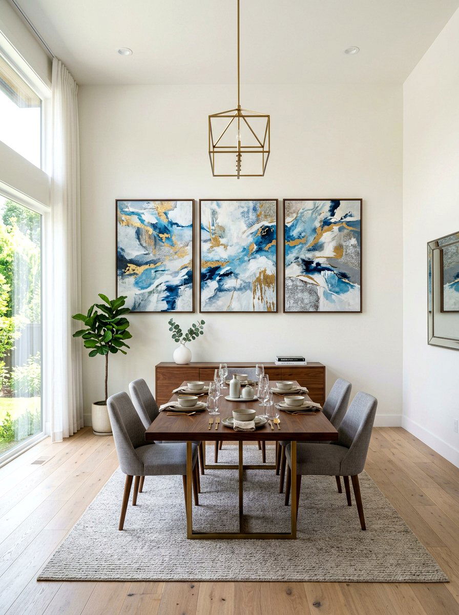 Triptych Canvas Set - 30 dining room wall art ideas