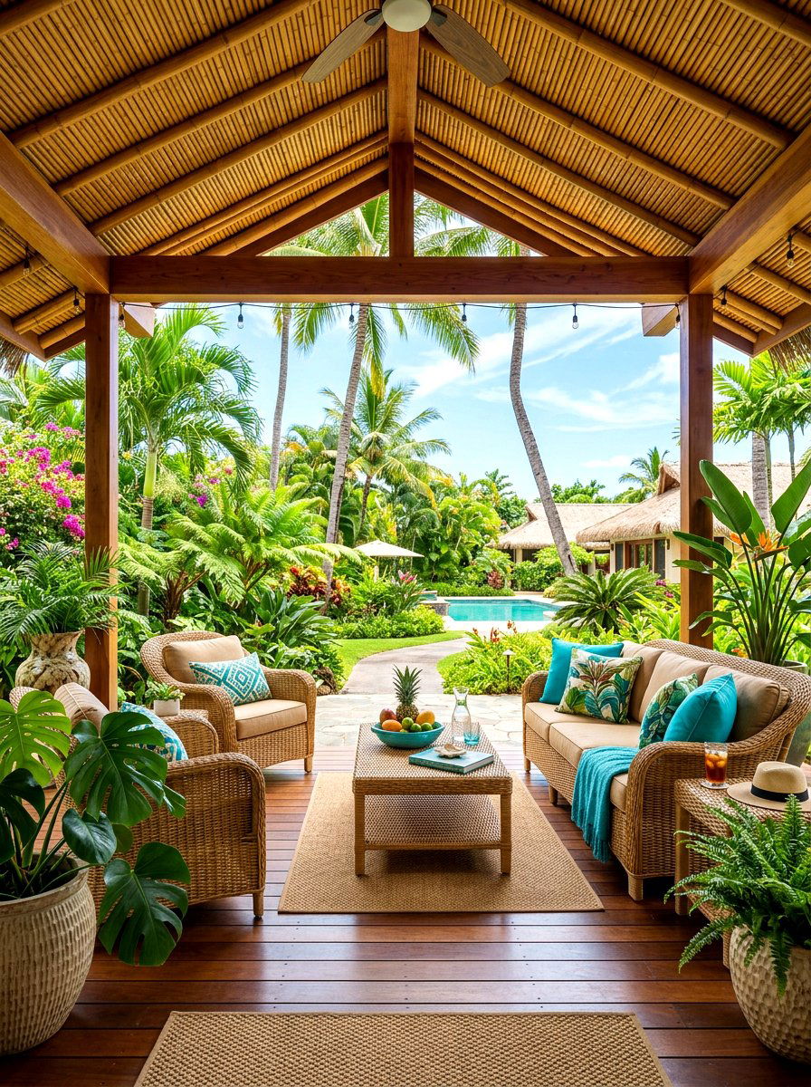 Tropical Back Porch - 30 back porch ideas