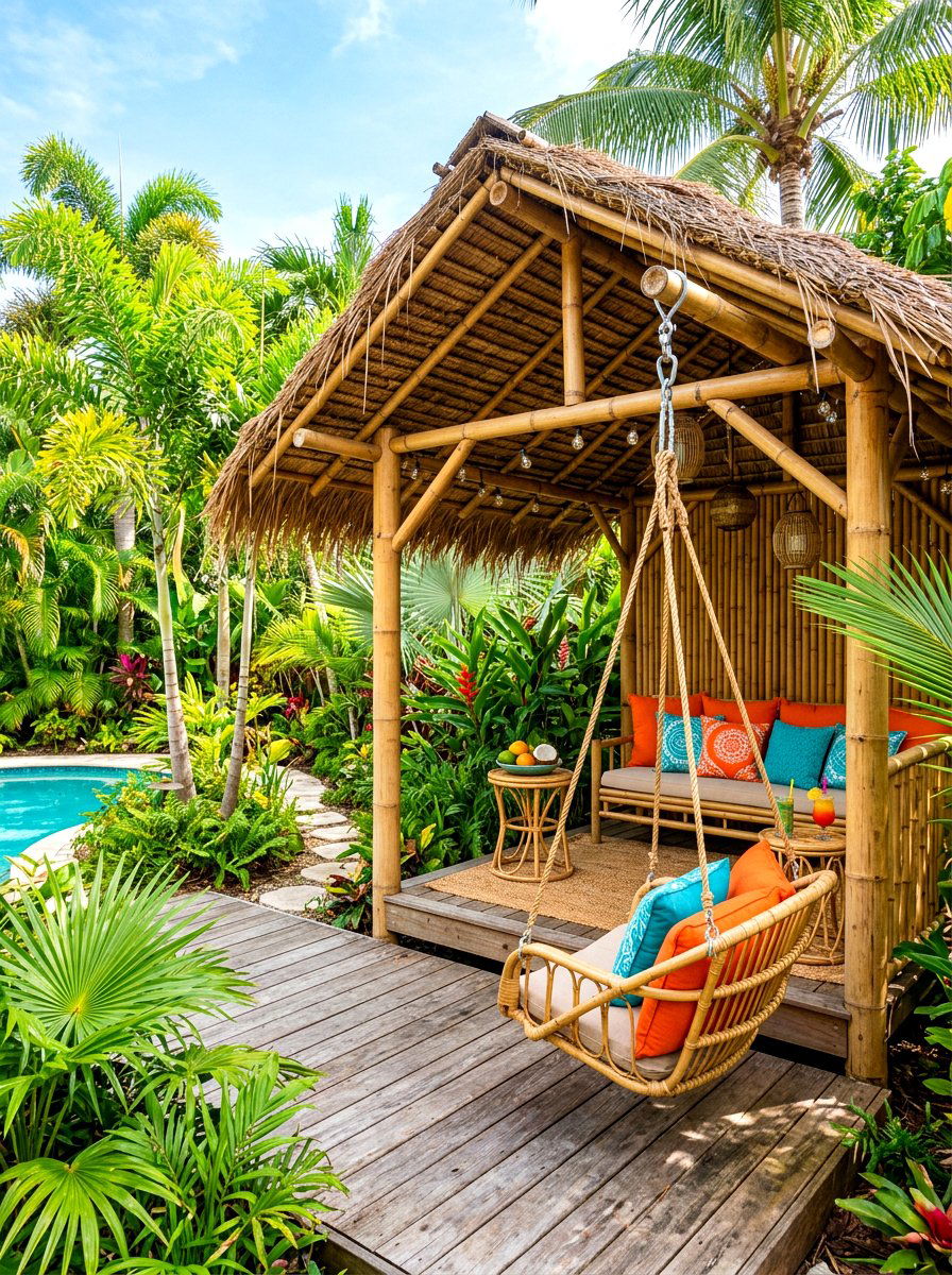 Tropical Backyard Cabana - 30 cabana lounge ideas