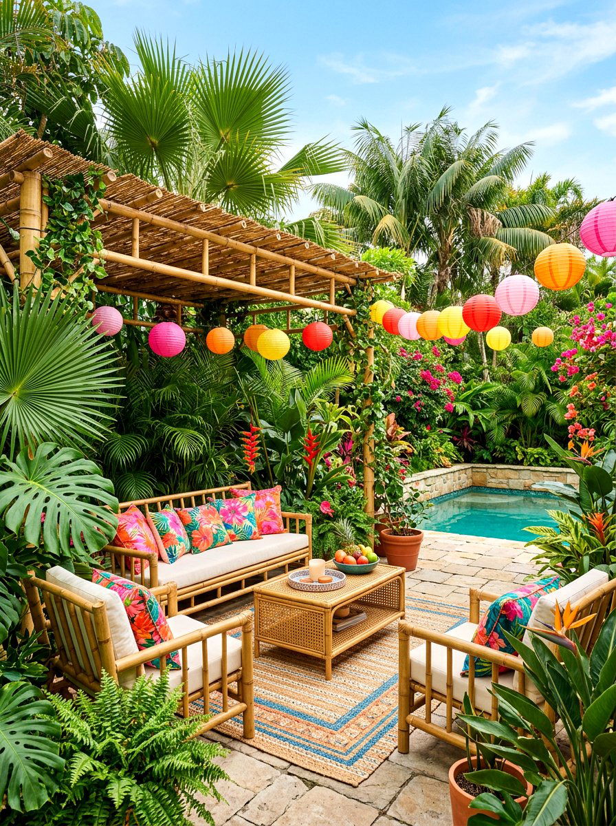 Tropical Backyard Oasis - 30 alfresco birthday party ideas