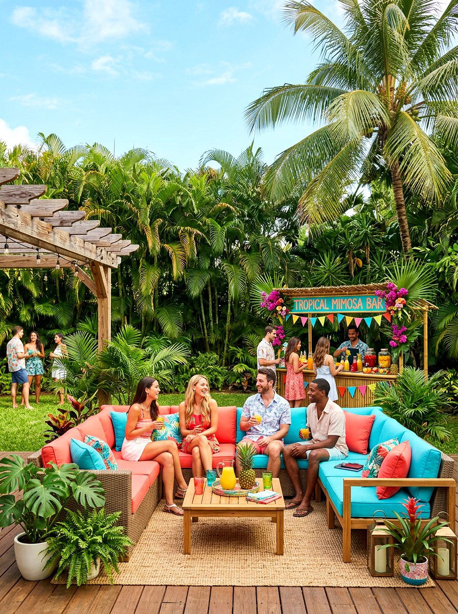 Tropical Backyard Party - 30 patio brunch setup ideas