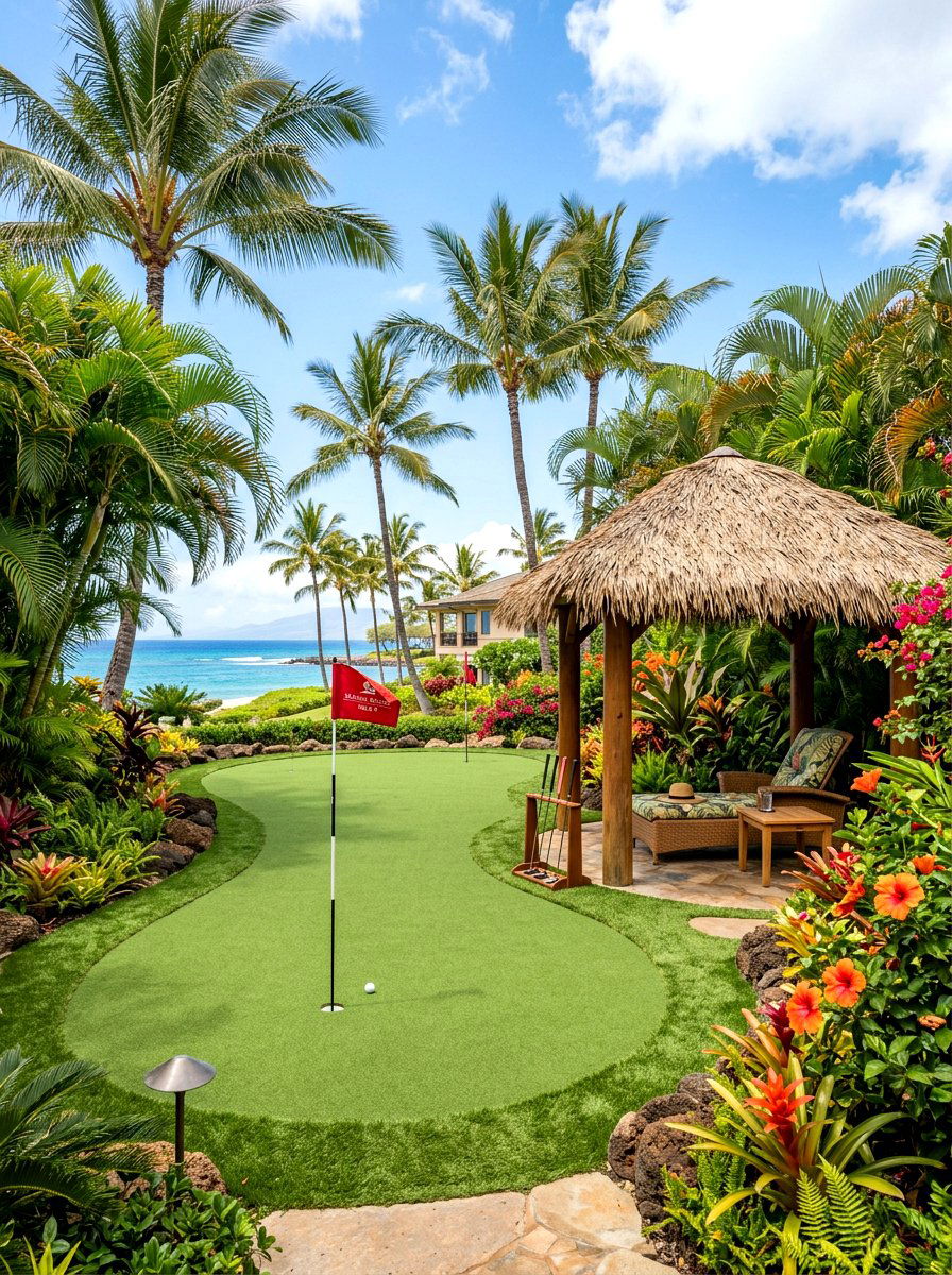 Tropical Backyard Putting Green - 30 backyard putting green ideas
