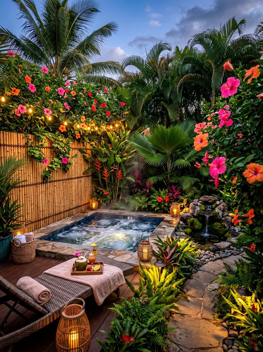 Tropical Backyard Spa - 30 spa backyard ideas