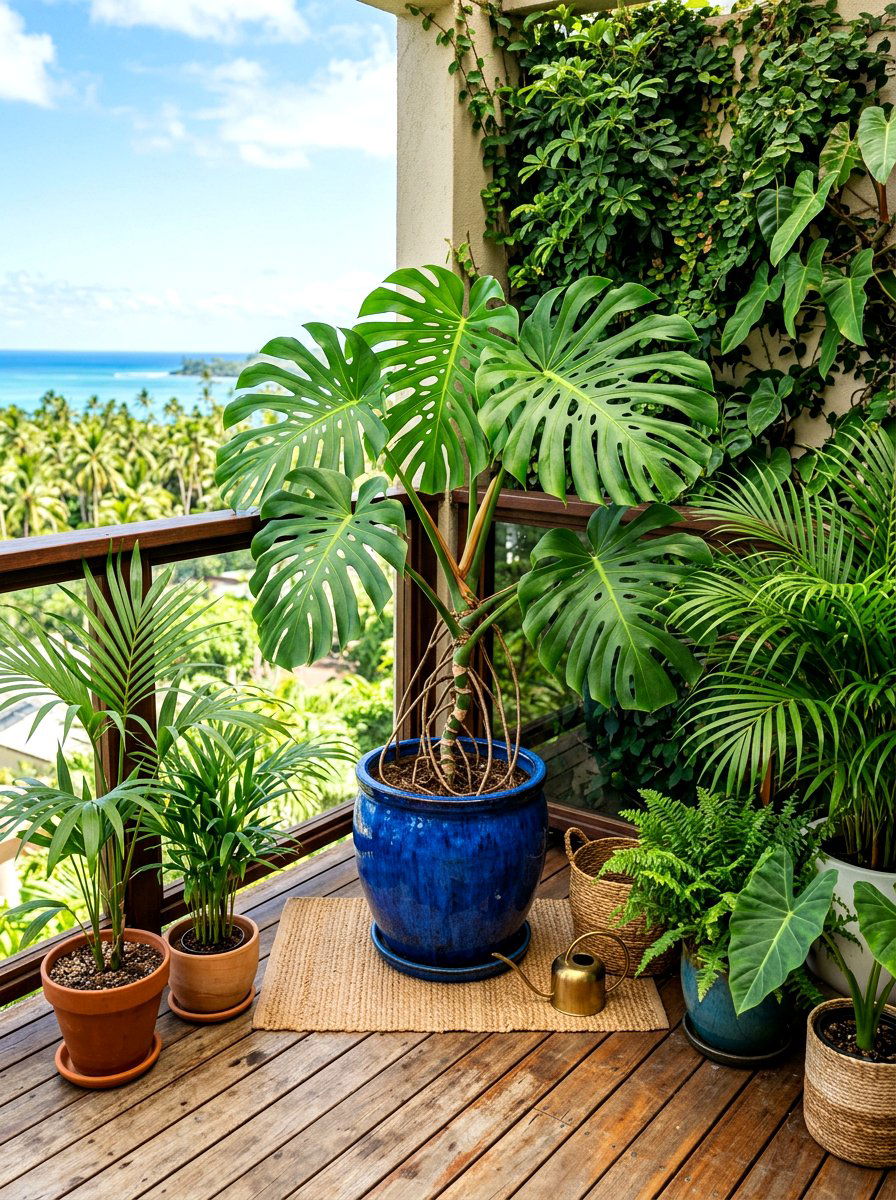 Tropical Balcony Plant - 30 balcony container garden ideas