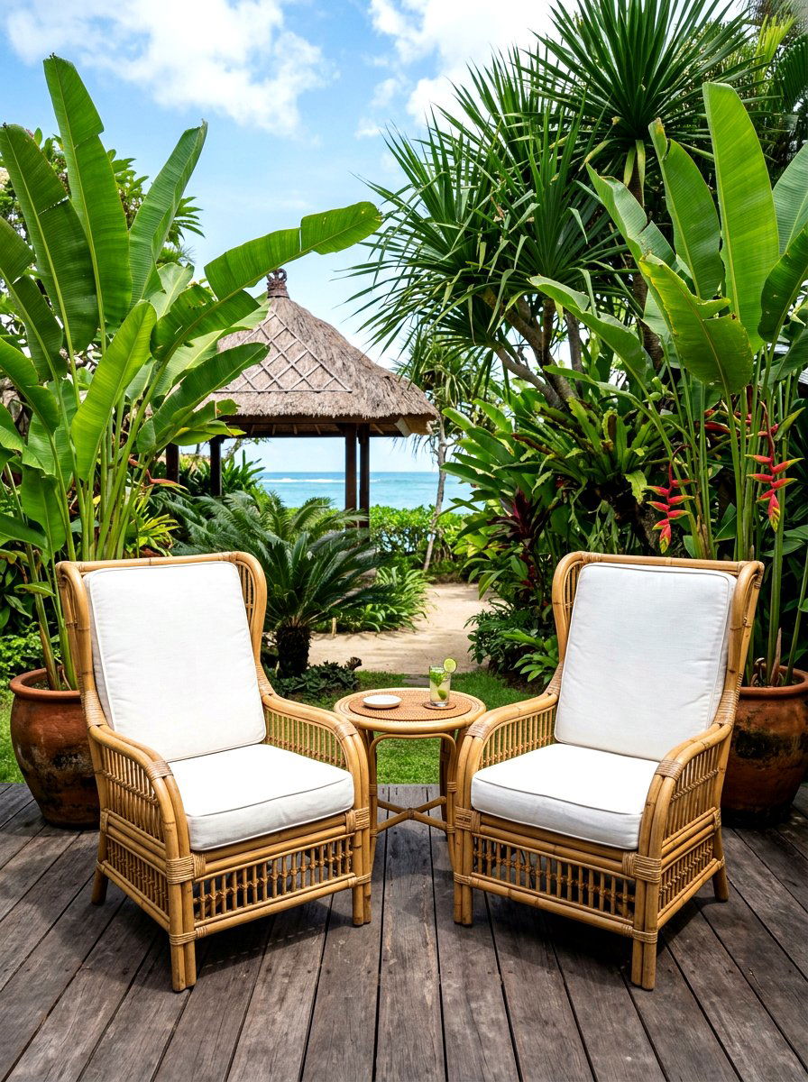 Tropical Bamboo Chairs - 30 terrace seating ideas