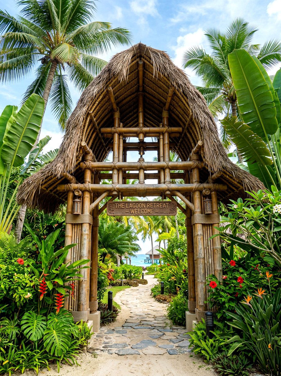Tropical Bamboo Entrance - 30 arbor entrance ideas