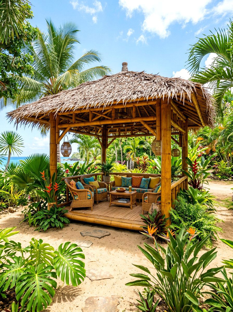 Tropical Bamboo Gazebo - 30 small gazebo ideas