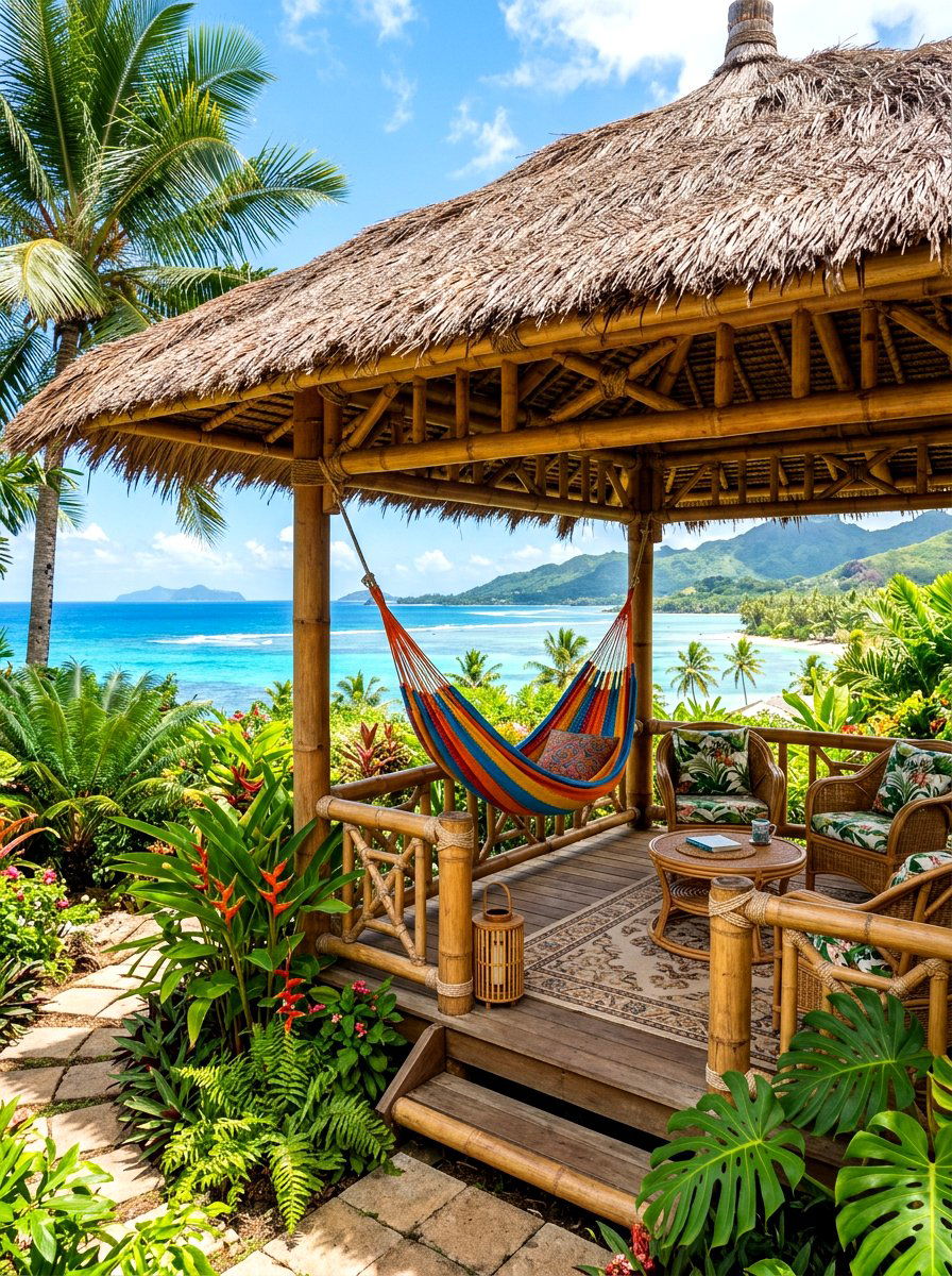 Tropical Bamboo Pavilion - 30 outdoor retreat pavilion ideas
