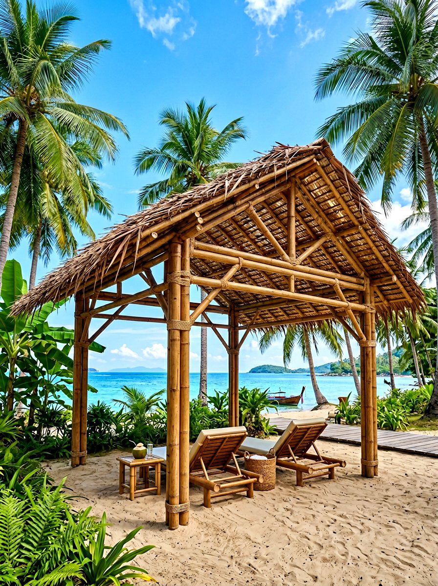 Tropical Bamboo Pergola - 30 cozy pergola ideas