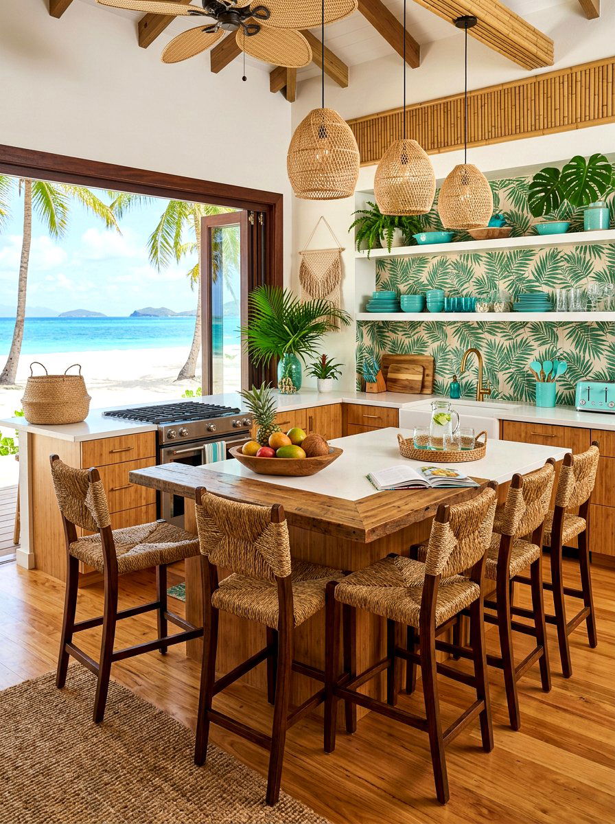 Tropical Beach Kitchen - 30 seaside cottage ideas