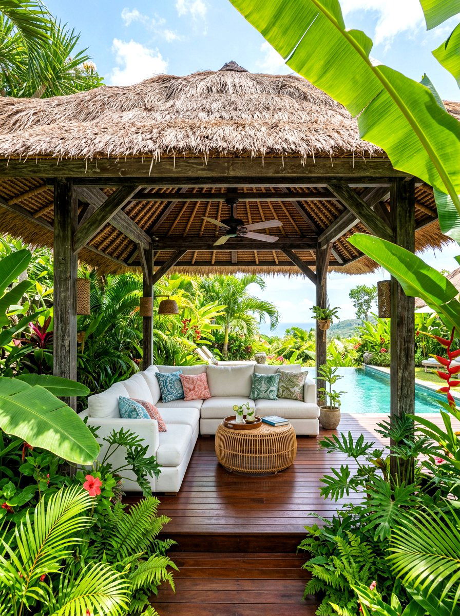 Tropical Cabana Retreat - 30 resort patio lounge ideas