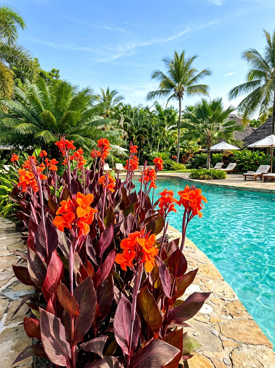 Tropical Canna Lilies - 30 flower bed plant ideas