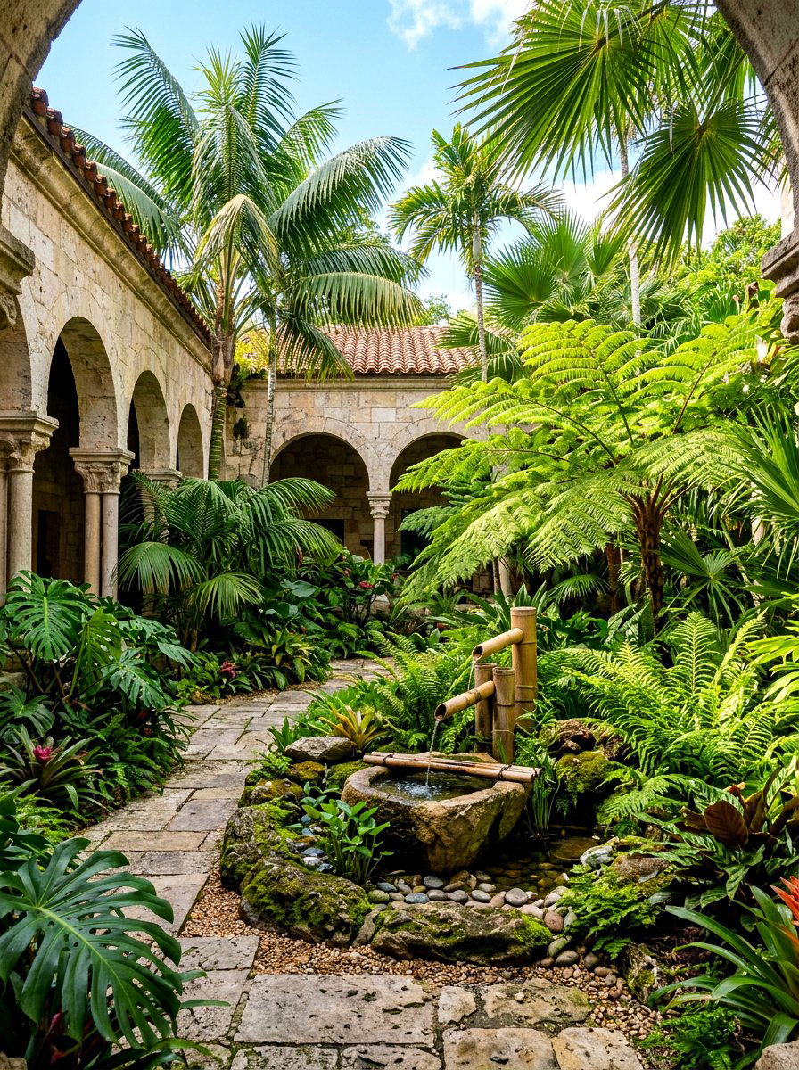 Tropical Cloister Oasis - 30 cloister garden ideas