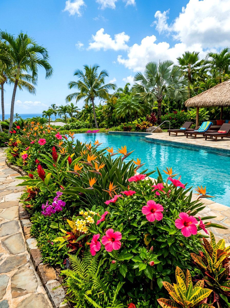 Tropical Color Flower Bed - 30 flower bed color ideas