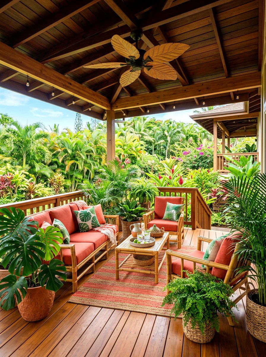 Tropical Covered Front Porch - 30 covered front porch ideas