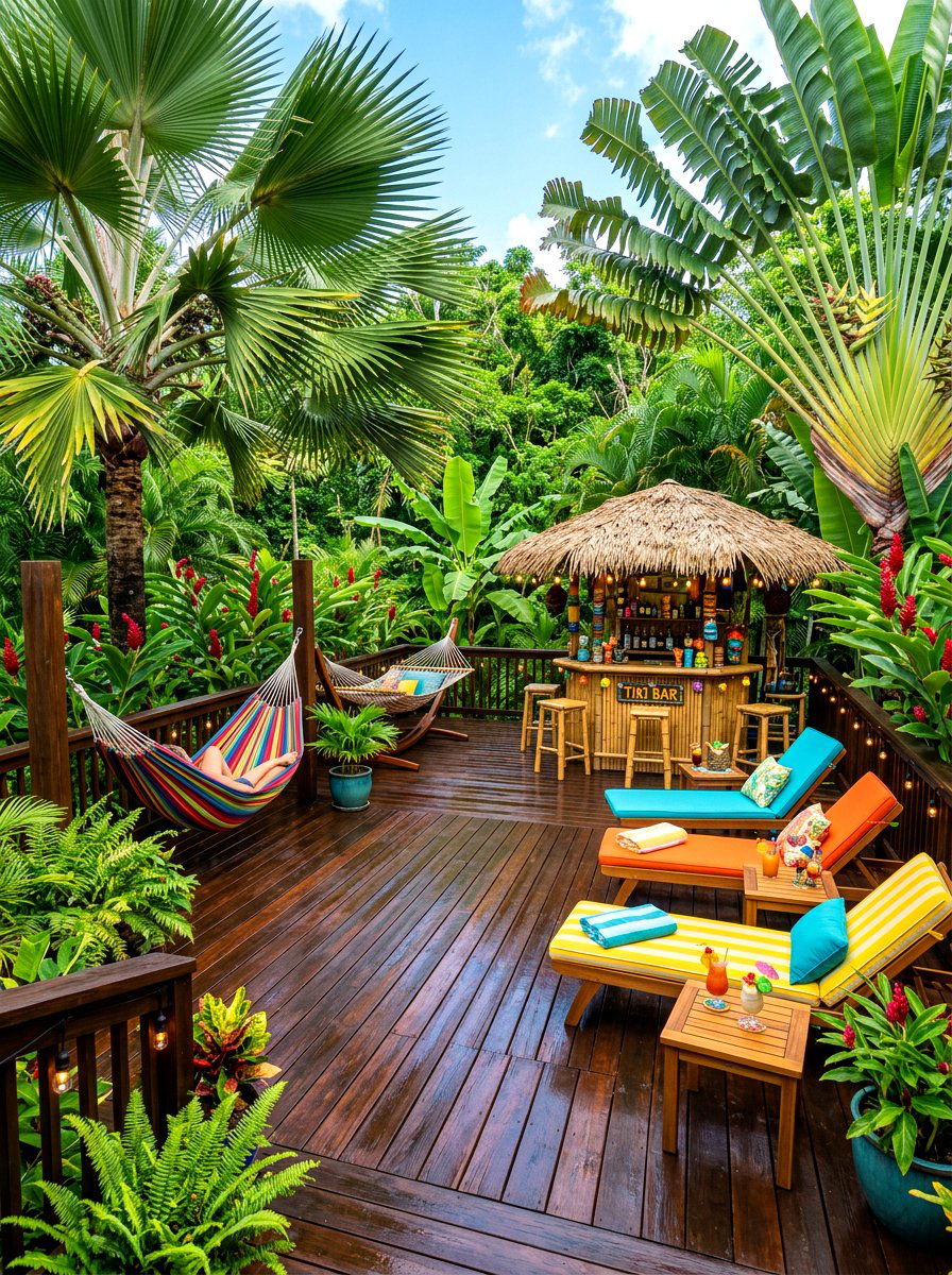 Tropical Deck - 30 backyard deck ideas