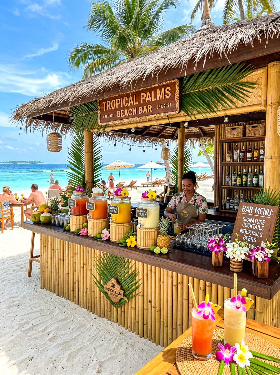Tropical Drink Bar - 30 beverage station party ideas
