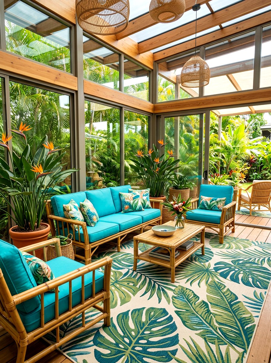 Tropical Enclosed Patio - 30 enclosed patio sunroom ideas