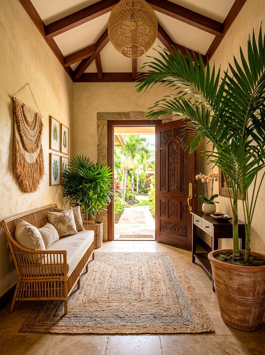 Tropical Entryway - 30 island style home ideas