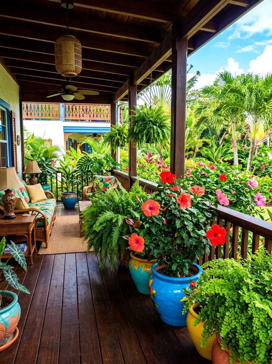Tropical Fern Porch Theme - 30 fern filled front porch ideas