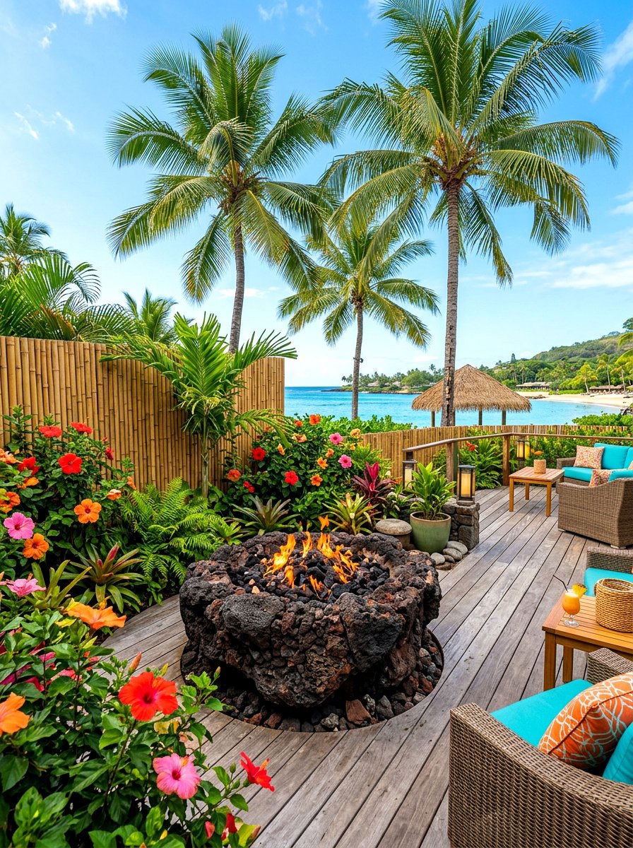 Tropical Fire Pit - 30 backyard fire pit ideas