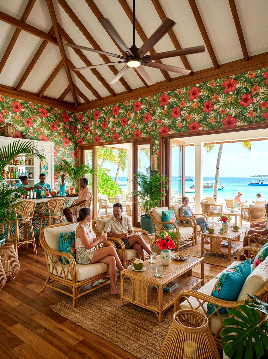 Tropical Flower Lounge - 30 flower room ideas
