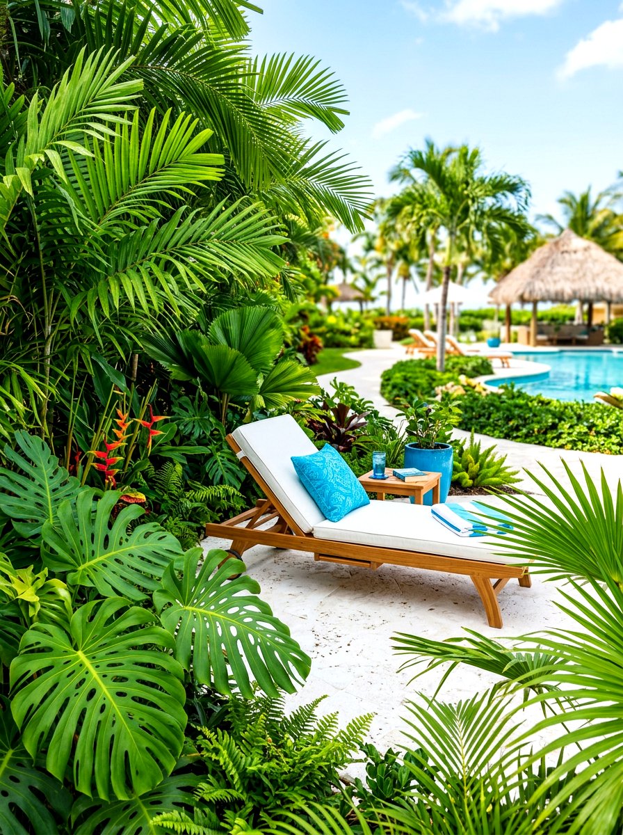 Tropical Foliage Border - 30 intimate patio ideas