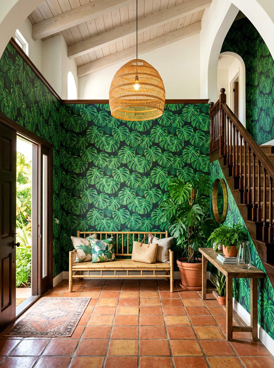 Tropical Foyer Wallpaper - 30 entry wallpaper ideas