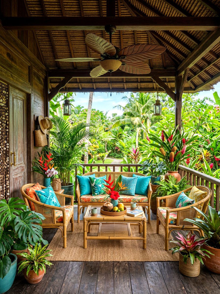 Tropical Front Porch - 30 cozy front porch ideas
