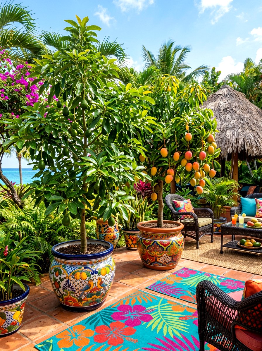 Tropical Fruit Patio - 30 backyard orchard ideas