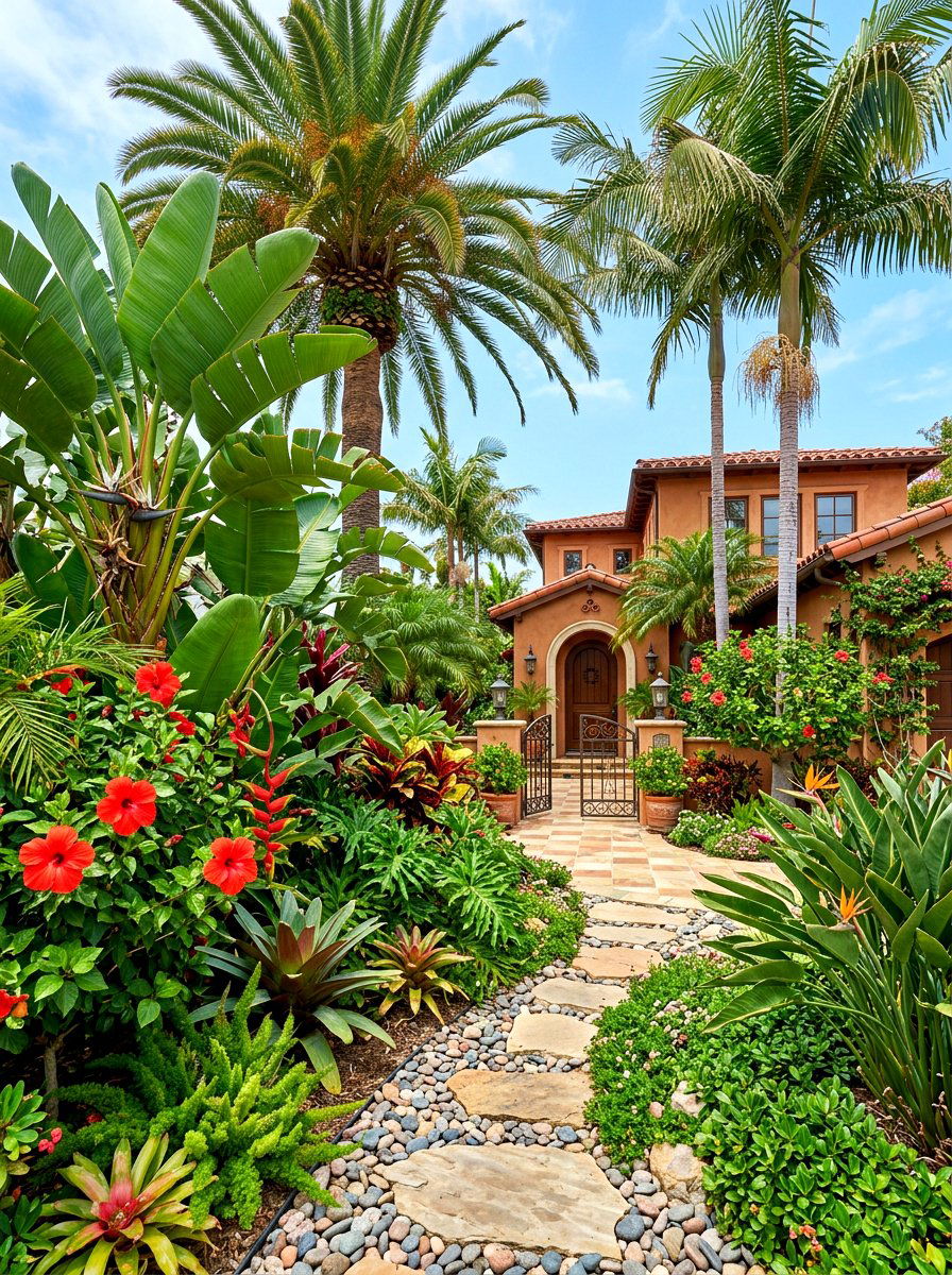 Tropical Garden - 30 front yard garden ideas