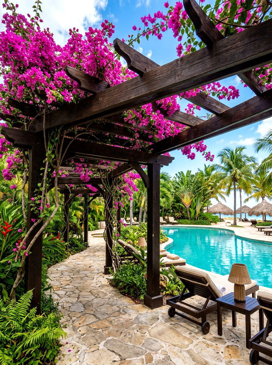 Tropical Garden Arbor - 30 backyard arbor ideas