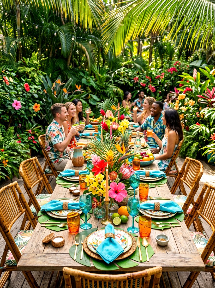 Tropical Garden Party Table - 30 garden party table ideas