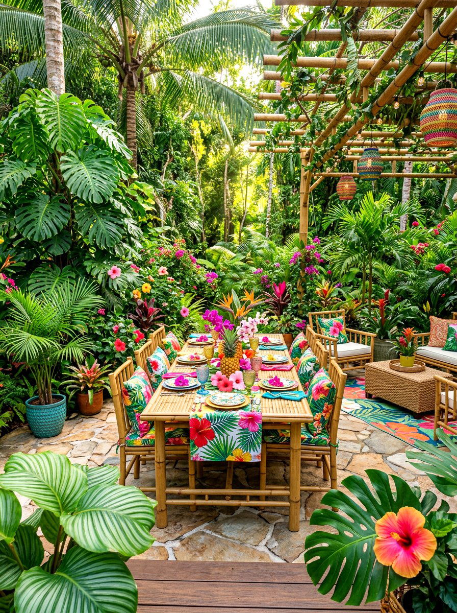 Tropical Garden Party - 30 patio dinner party ideas