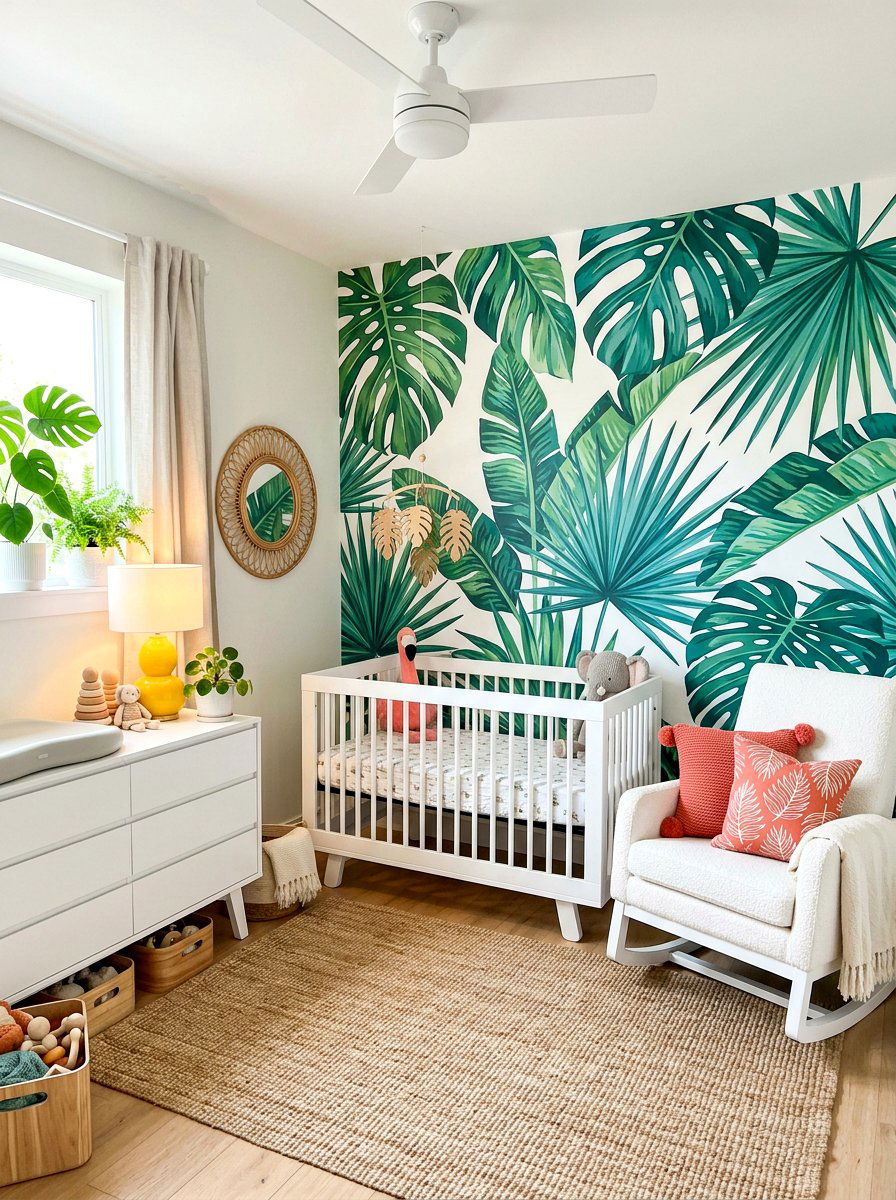 Tropical Green Nursery - 30 soft green nursery ideas