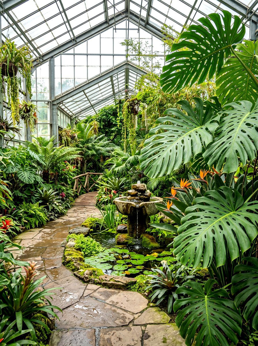 Tropical Greenhouse Oasis - 30 greenhouse decorative ideas