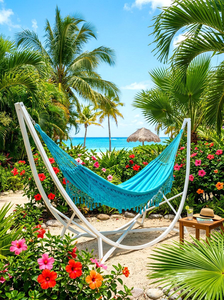 Tropical Hammock Stand - 30 hammock stand garden ideas