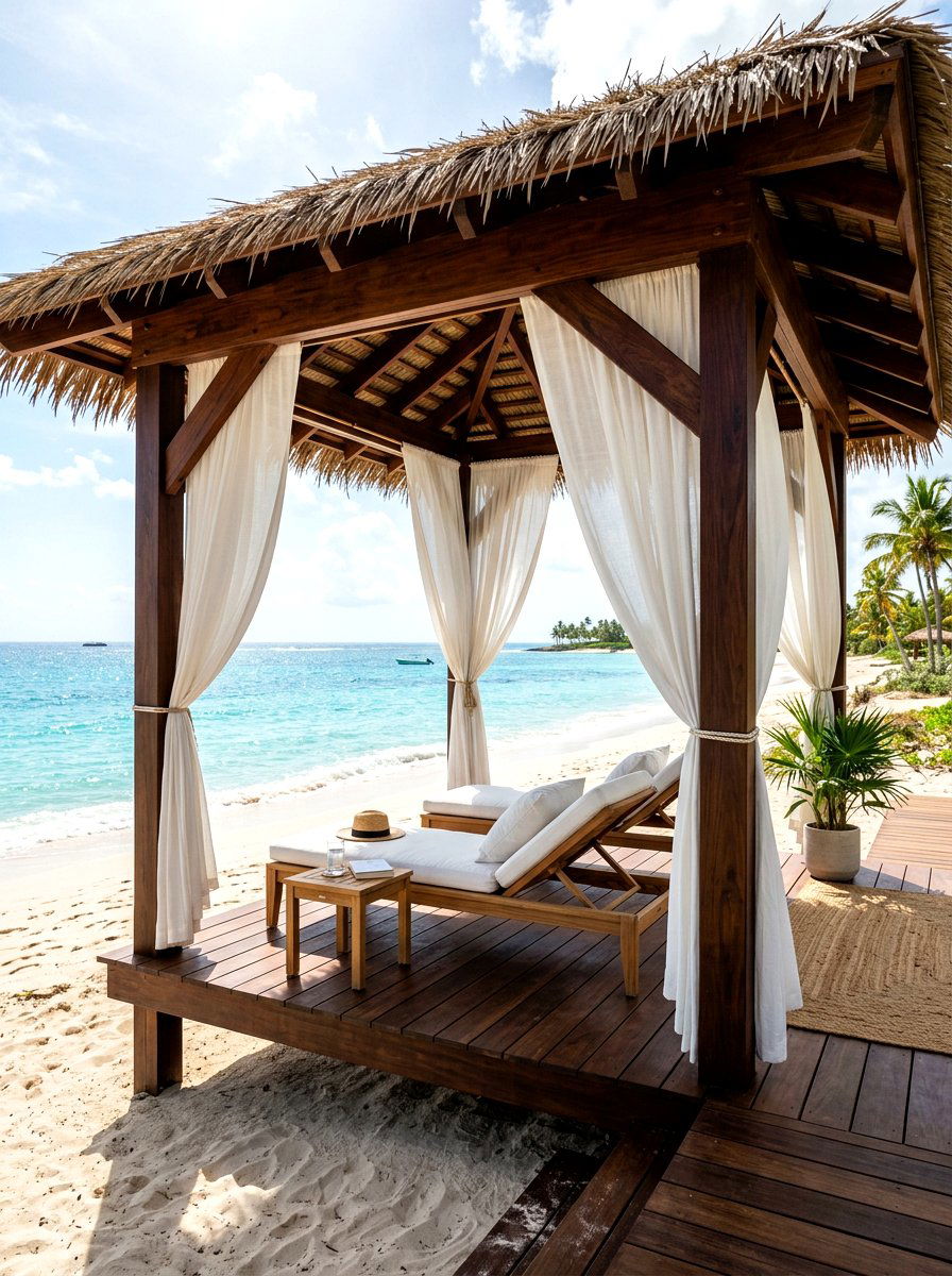 Tropical Hardwood Pavilion - 30 wood patio cover ideas