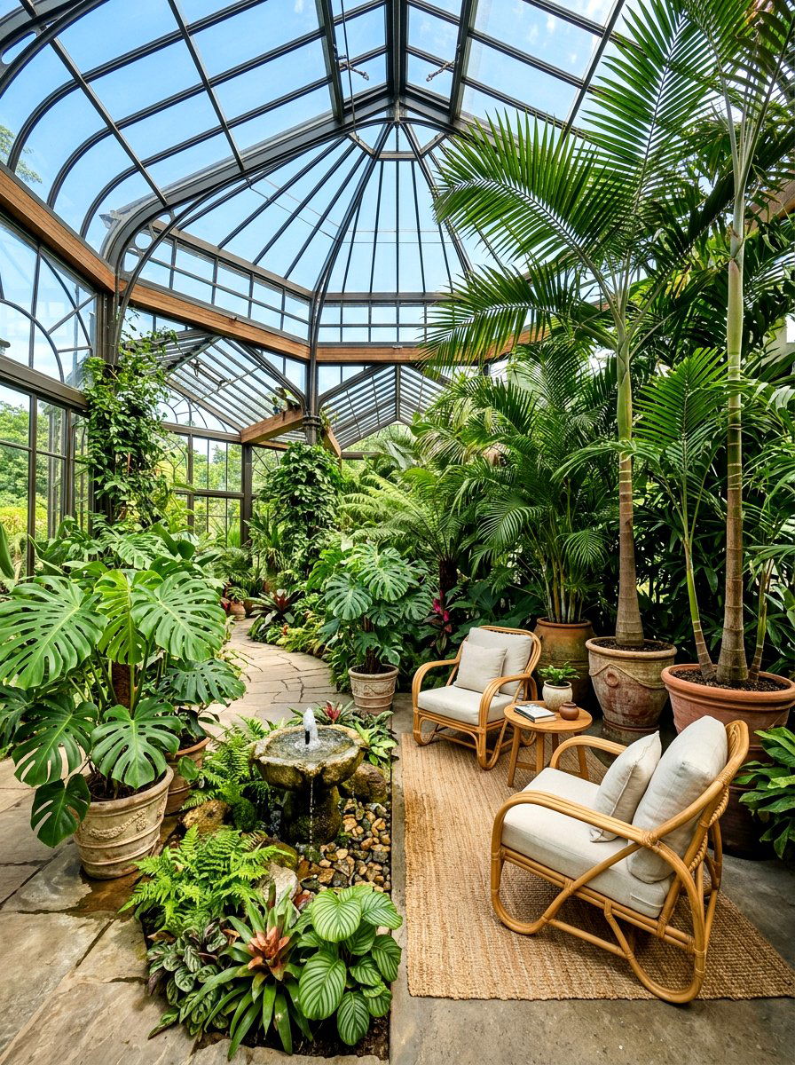 Tropical Indoor Garden Room - 30 home entertaining room ideas
