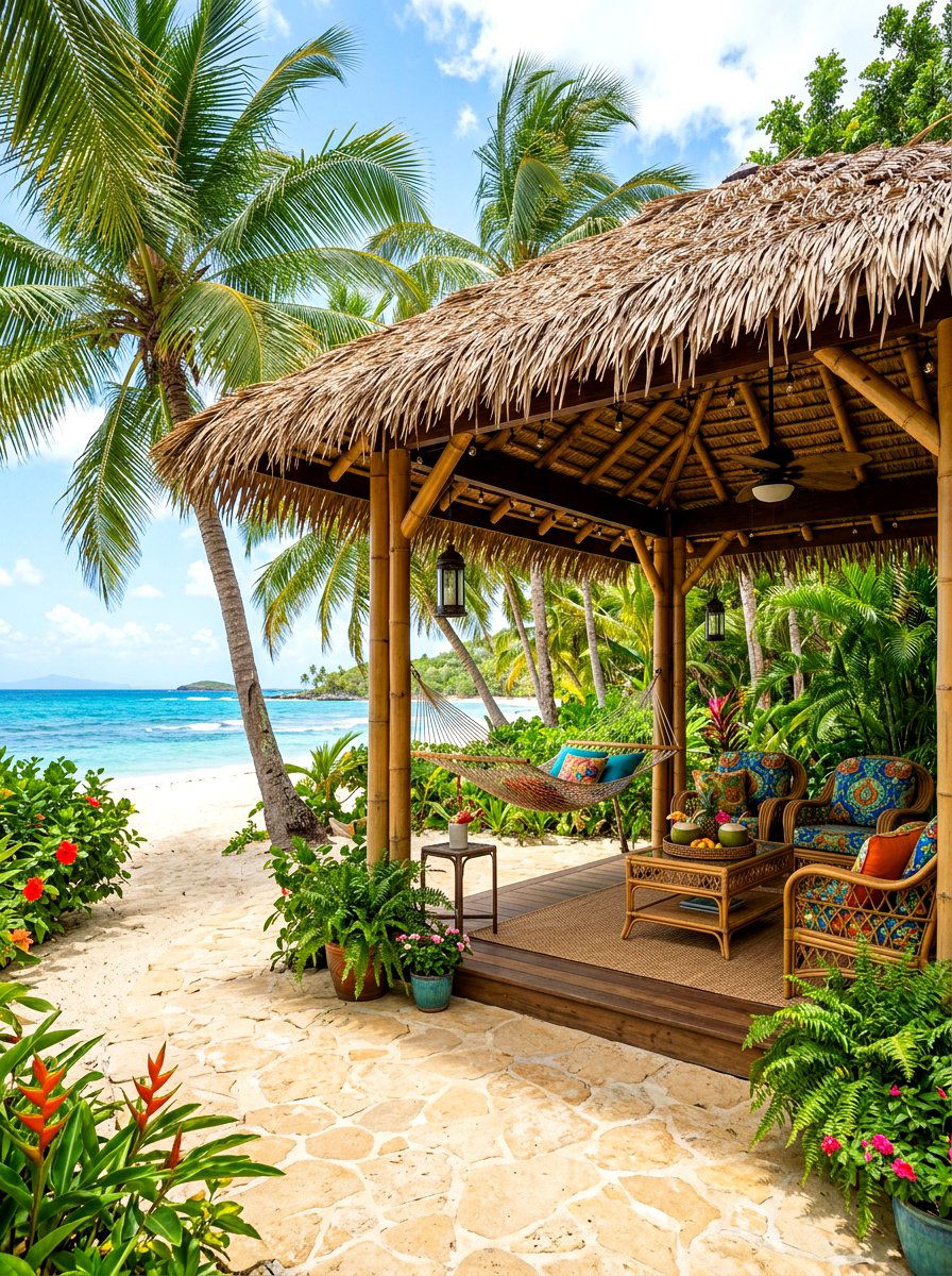 Tropical Island Cabana - 30 pool cabana patio ideas