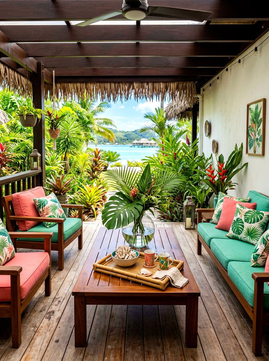 Tropical Island Patio Coffee Table - 30 outdoor coffee table styling ideas