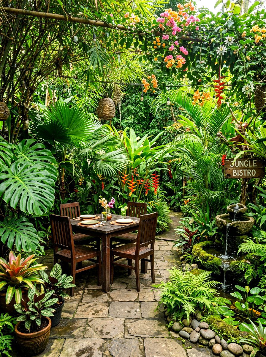 Tropical Jungle Bistro Patio - 30 bistro patio ideas
