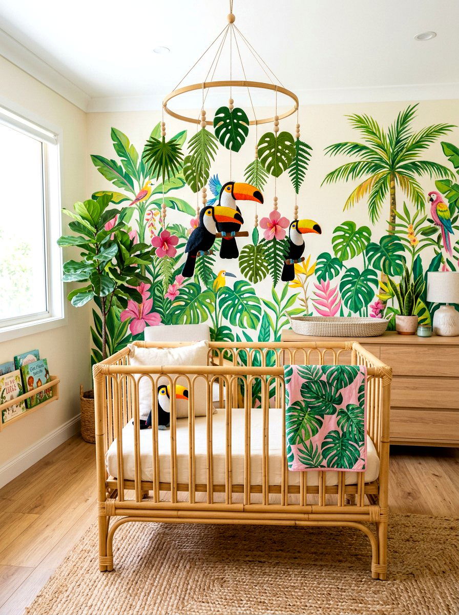 Tropical Jungle Mobile - 30 mobile decor nursery ideas