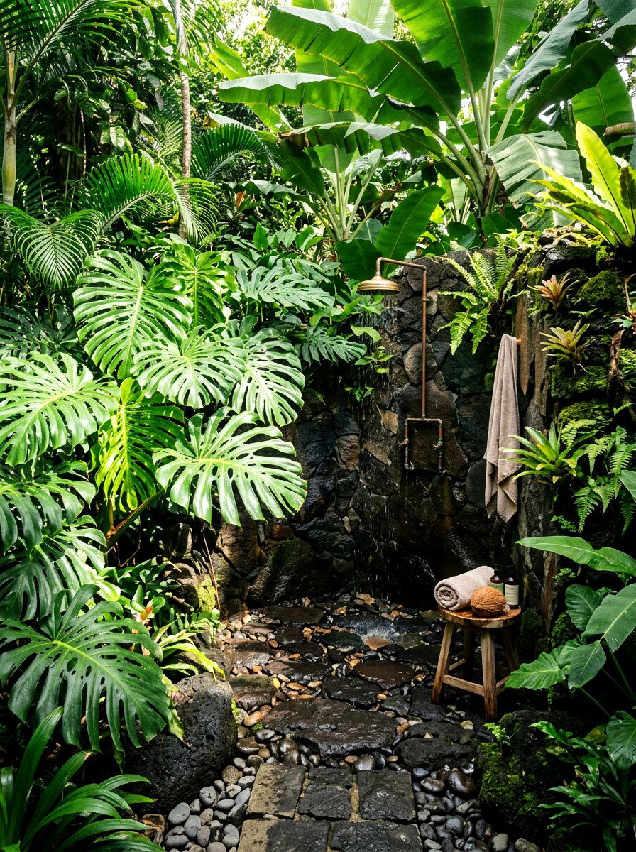 Tropical Jungle Outdoor Shower - 30 outdoor shower ideas