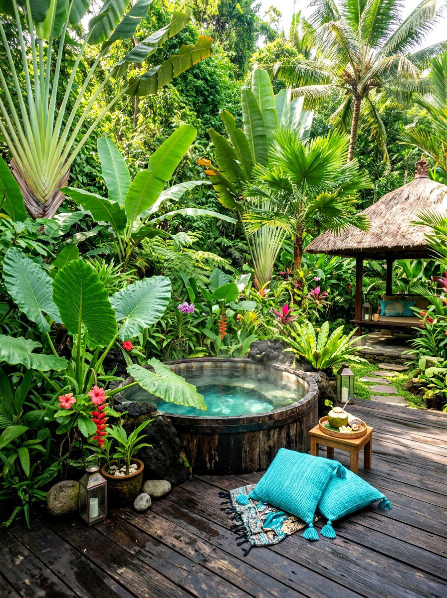 Tropical Jungle Spa Patio - 30 spa patio retreat ideas