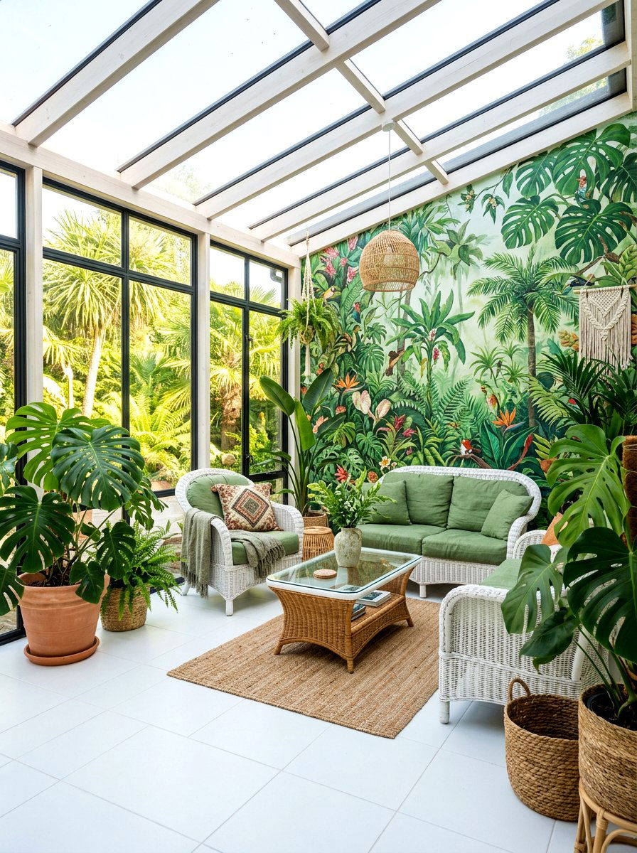 Tropical Jungle Wall Art - 30 landscape mural wall ideas