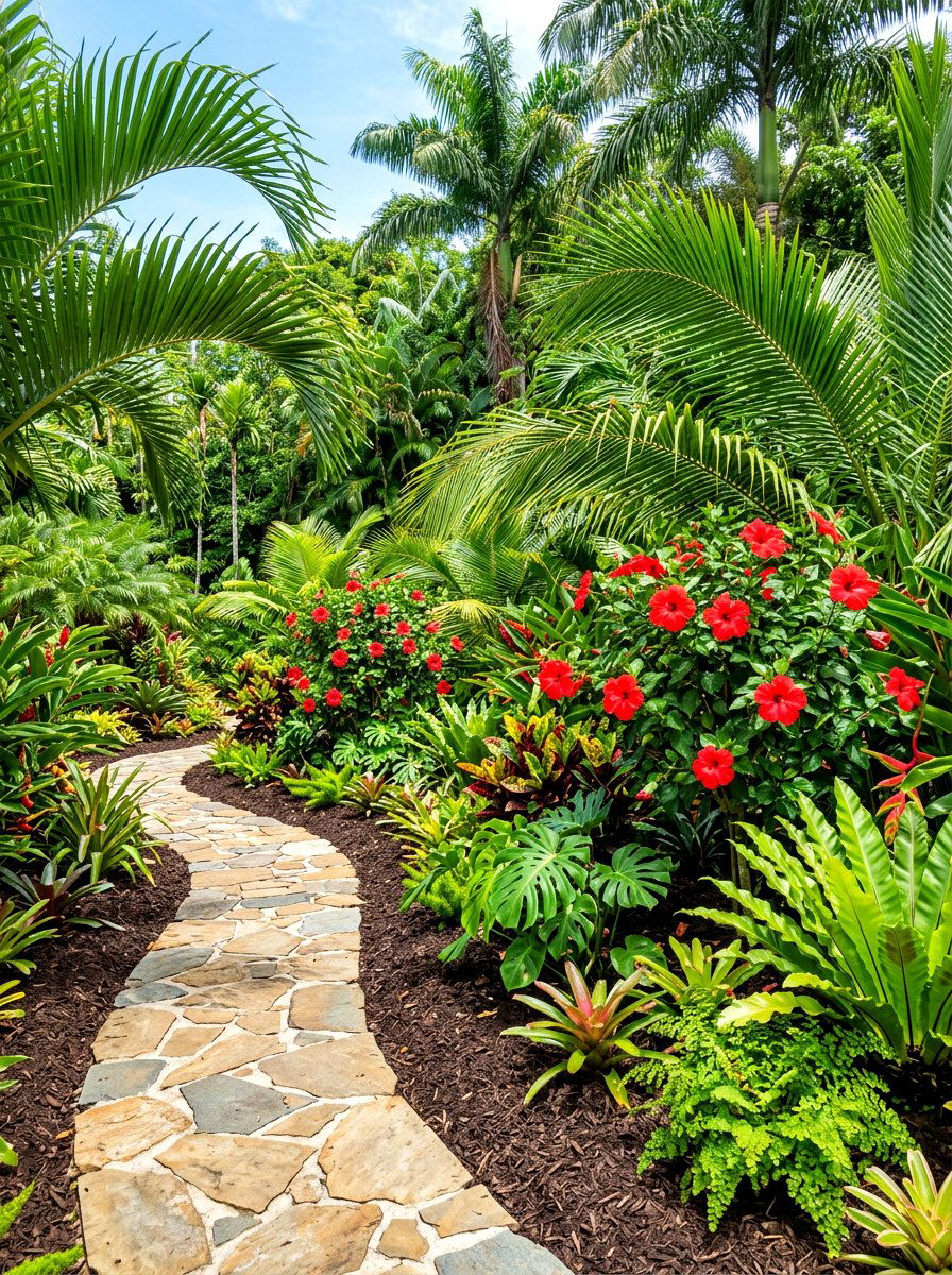 Tropical Landscape Plantings - 30 backyard patio ideas
