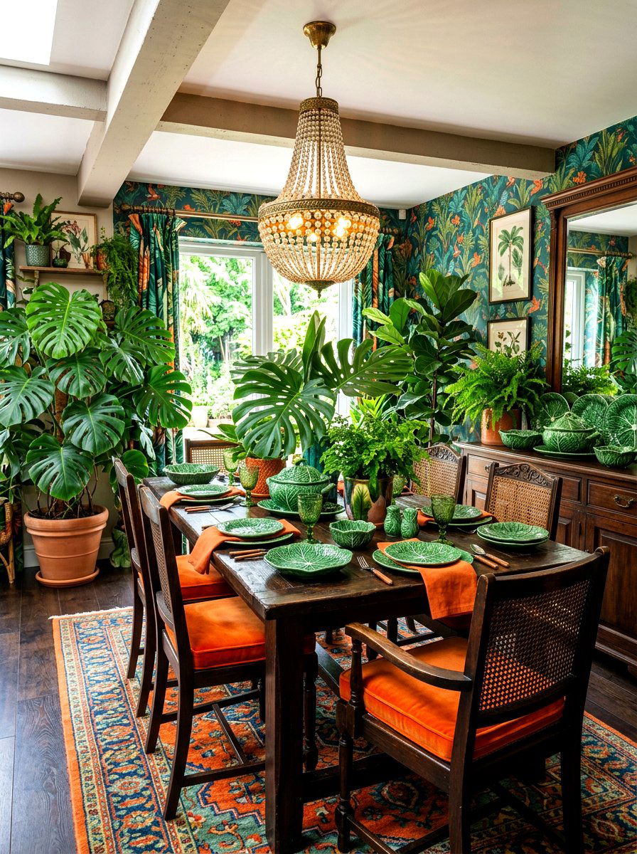 Tropical Leaf And Cabbage Mix - 30 cabbageware dining ideas