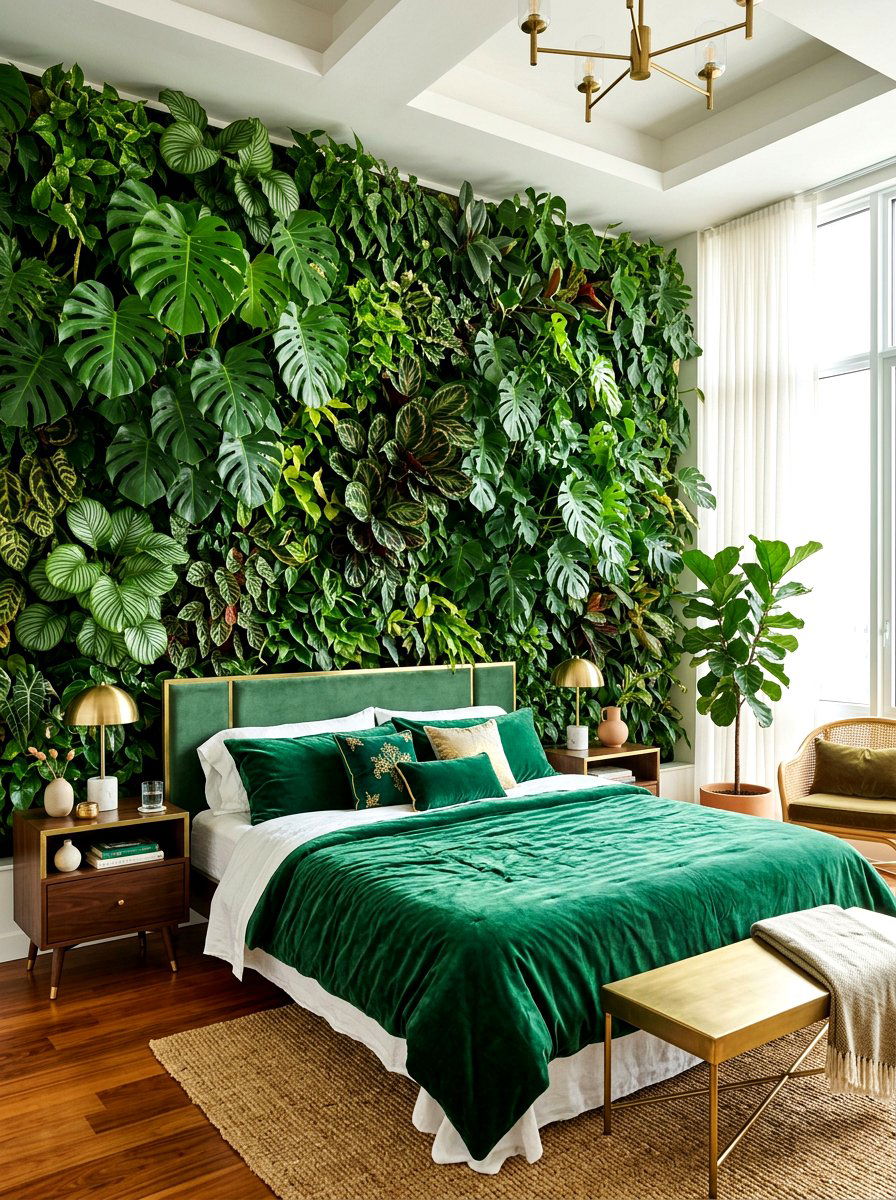 Tropical Leaf Green Wall - 30 living wall ideas