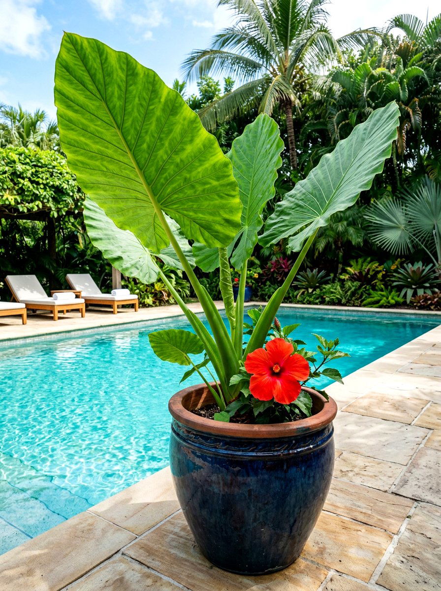 Tropical Leaf Plant - 30 summer container garden ideas